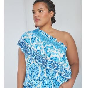 New Anthropologie Plenty by Tracy Reese Ruffled One-Shoulder Blouse $138